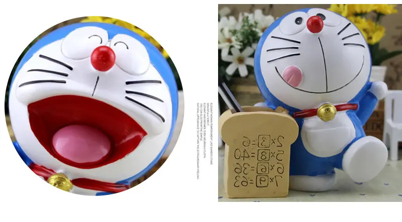 Desktop Doraemon денежный ящик Cofre Gato мультфильм Джингл кошки Копилка смолы монет банка Бытовая Декор Pen Holder фигурки