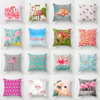 

Home Decor Pink Flamingo Cushion kids room cartoon cushion Geometry Stripe Nordic Pillow Fundas De Cojines Almohado