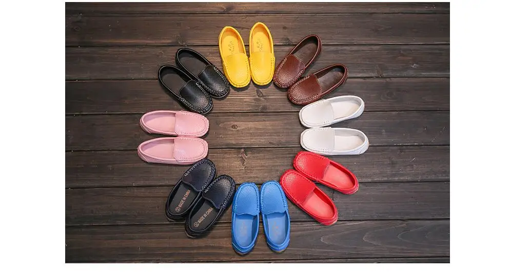 8 цветов; детская обувь унисекс; всесезонные Лоферы для мальчиков; мокасины из искусственной кожи; обувь для девочек; размеры 21-37; 7HW0336