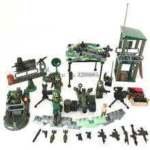 GUDI 4in1 Military Blocks Soldier War Lookout Dog Building Blocks Sets