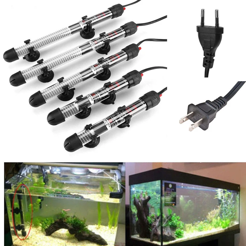 

25W/50W/100W /200W/300W 220V Aquarium Submersible Fish Tank Automatic Water Heater EU/US Plug Constant Temperature Heating Rod