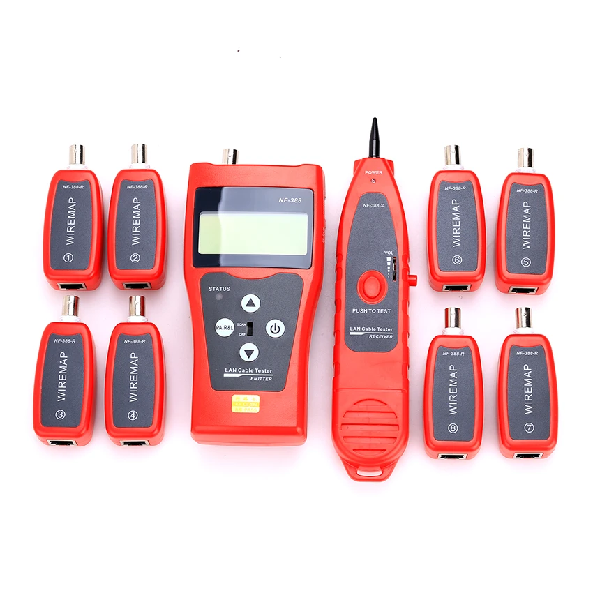 NF-388 Multipurpose Network Cable Tester Tracker with 8 Far-end Jacks for Test Ethernet