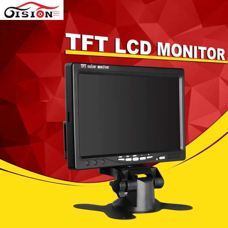 

2Ch Video 7" TFT Color LCD Monitor HD 800 x 480 Car Auto Reverse Camera Monitor Video Backup Rear view Monitor System
