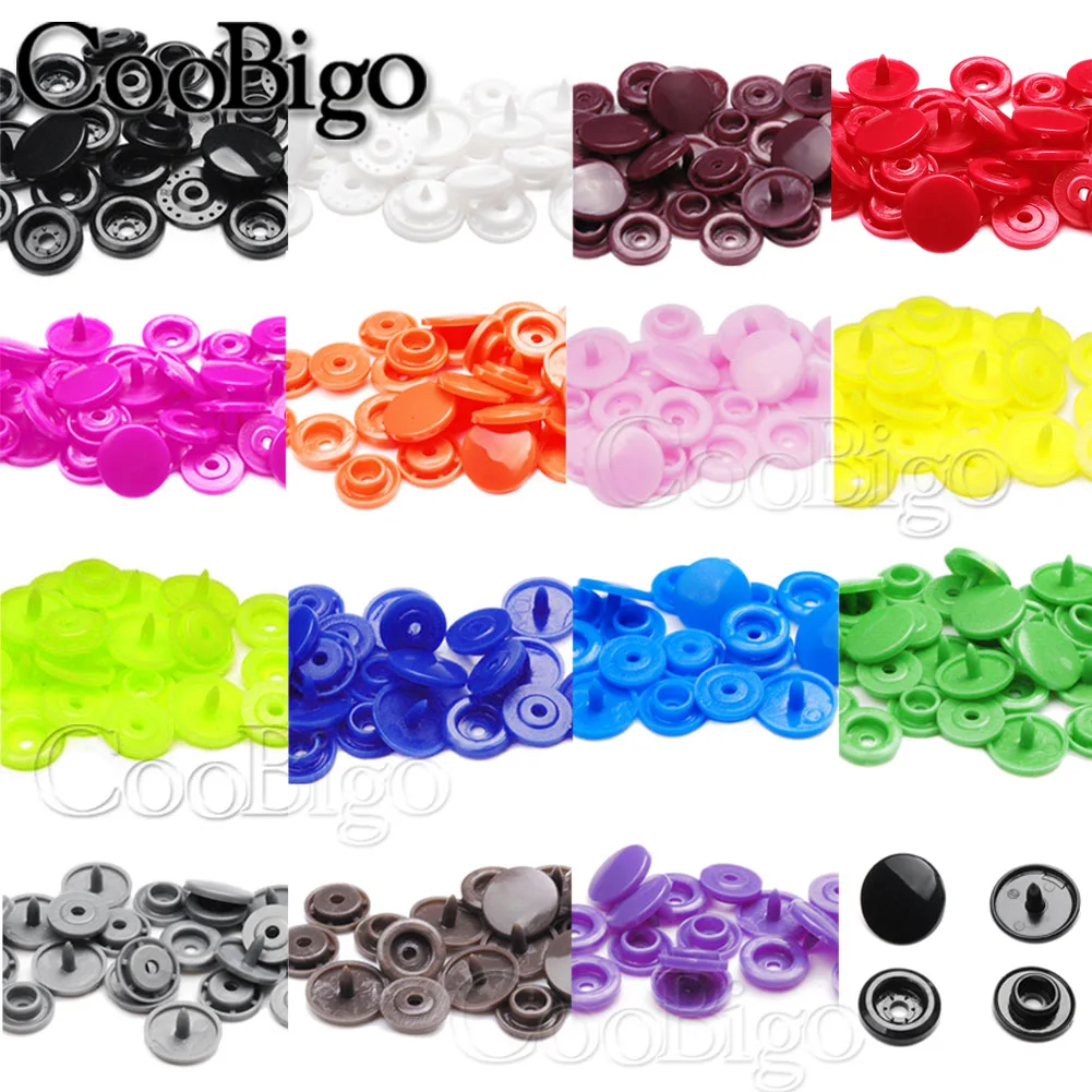 

100Sets Round Plastic T5(12mm) Snaps Button Fasteners Quilt Cover Sheet Button Garment Accessories For Baby Clothes Clips
