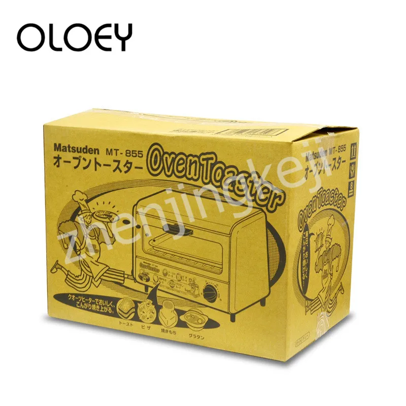 110V Electric Oven Small Household Baking Box 9L Timing Low Energy Consumption Drop-down Door Retro Style Temperature Control