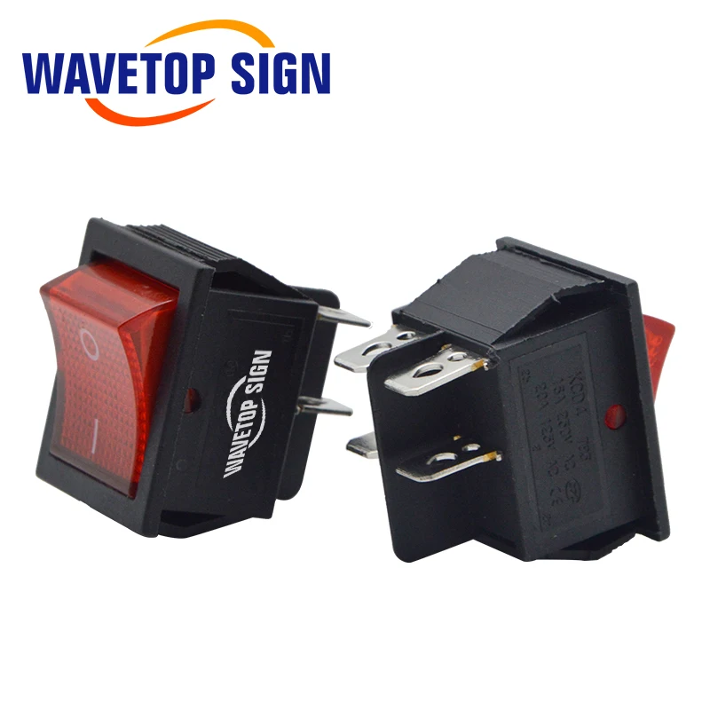 WaveTopSign лазерный выключатель питания 220 В 30A 4Pin выключатель питания 220V16A 3Pin круглый выключатель 220 В 3A 3 шт./лот