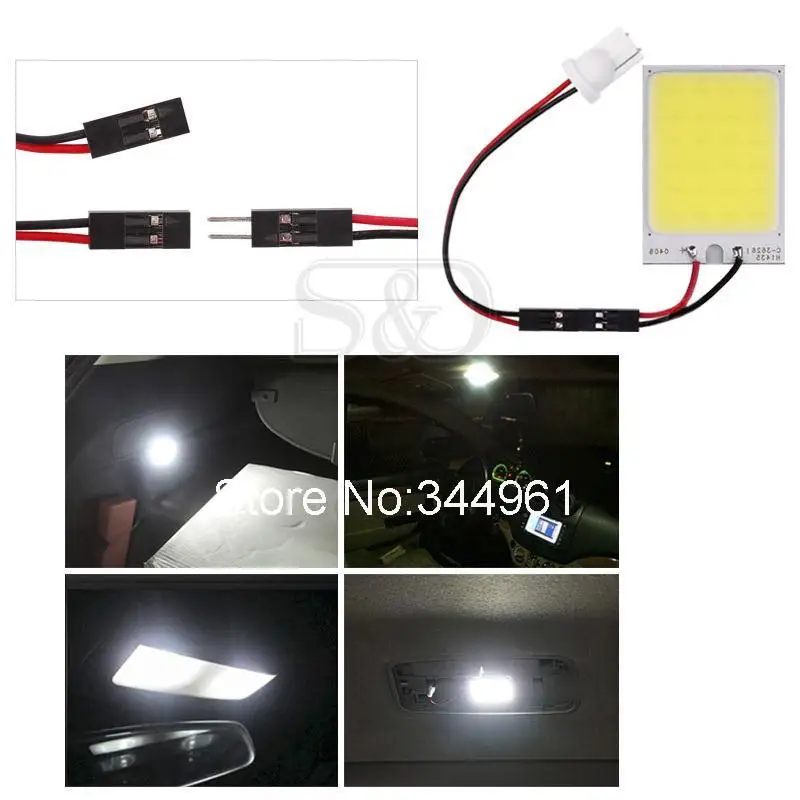 Светодиодсветильник лампа для салона автомобиля 24 COB T10 Festoon Dome Adapter W5W C5W