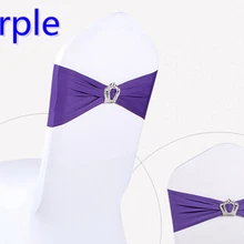 Фиолетовая пряжка с короной лайкрой лента для свадьбы украшения для стульев повязка из спандекса стрейч галстук-бабочка лайкра лента ремень на продажу