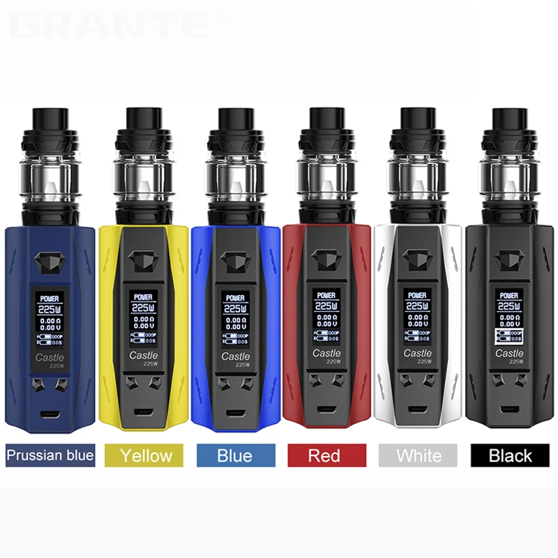 

ATVS Castle 225W Box Mod Kit With SR11 Atomizer 225W Mods 0.15ohm Dual Core Electronic Cigarettes Vape Pen Starter Kits