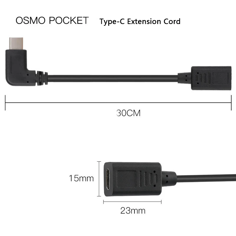 Новое поступление OSMO Карманный 30 см Micro usb type-C удлинитель для DJI OSMO Карманный ручной карданный аксессуары