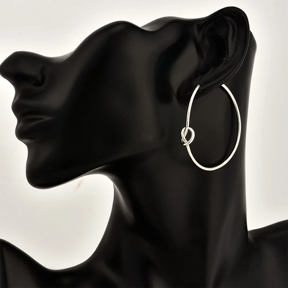 

Metal Earrings Irregular Earrings Trendy Big Round Minimalist Simple Interlock Gold Silver Hoop African Women Ladies Femme