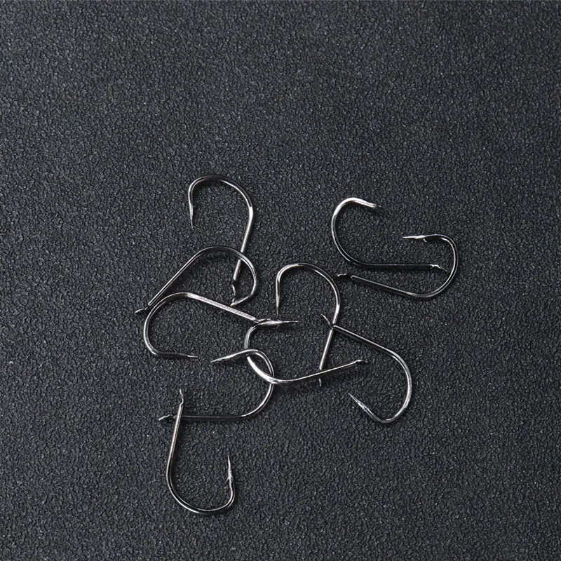 

100PCS High Carbon Steel Fish Hook Barbed 1#-10# Series In Fly Fishhooks Worm Pond Fishing Bait Holder treble hooks hook lot