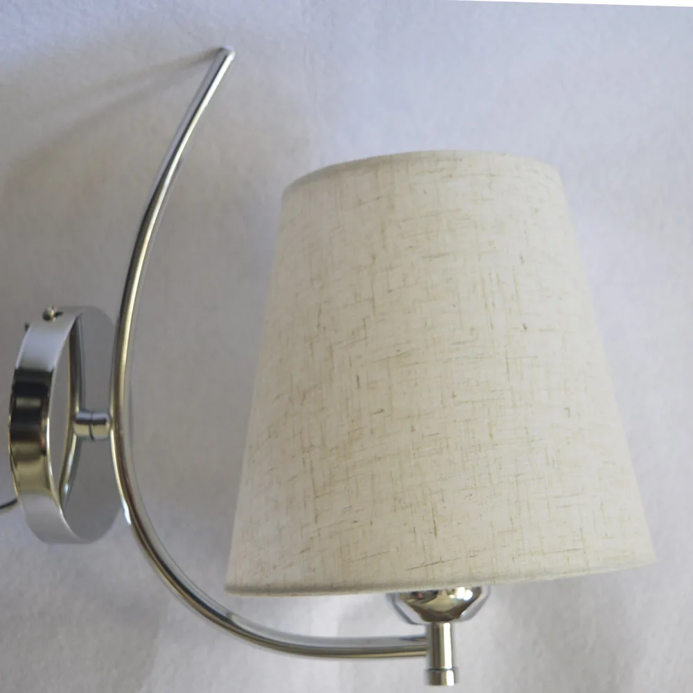 

GLW Modern Wall lamp E27 Bedroom Lighting shade Bedside Flaxen Fabric Hallway Decor light Fixfure Simple Sconce Living roo