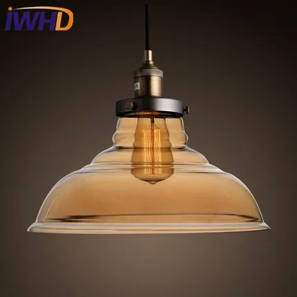 

IWHD Edison Style Loft Industrial Pendant Lights Retro Glass Hanging Lamp Vintage Kitchen Light Fixtures Dining Room Luminaire