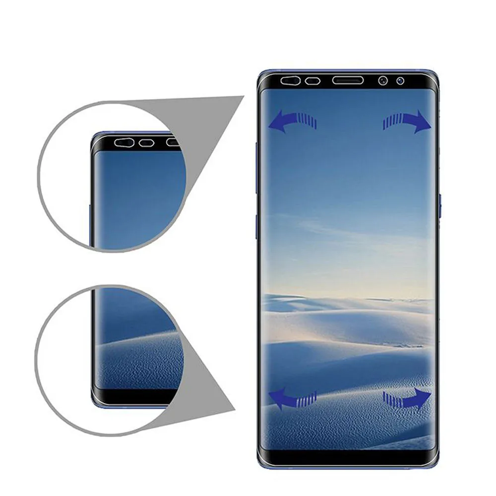 Для samsung Galaxy Note 9 Защита для полного экрана анти-шпионская пленка tpu(термополиуретановая пленка) ПЭТ плёнка полностью покрывающая(не закаленное стекло) 3D изогнутая кромка