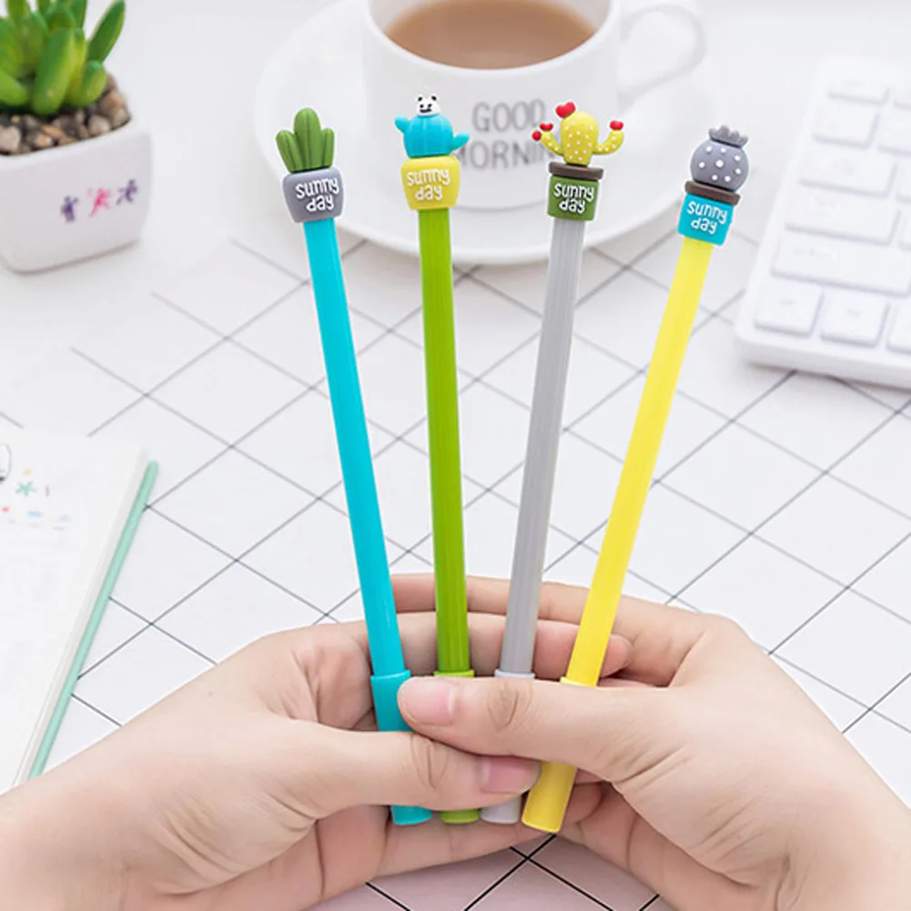 

1pcs 4 Colors Kawaii Cute Cactus Plant Gel Pen School Office Supply Escolar Papelaria Pen 0.5 Mm