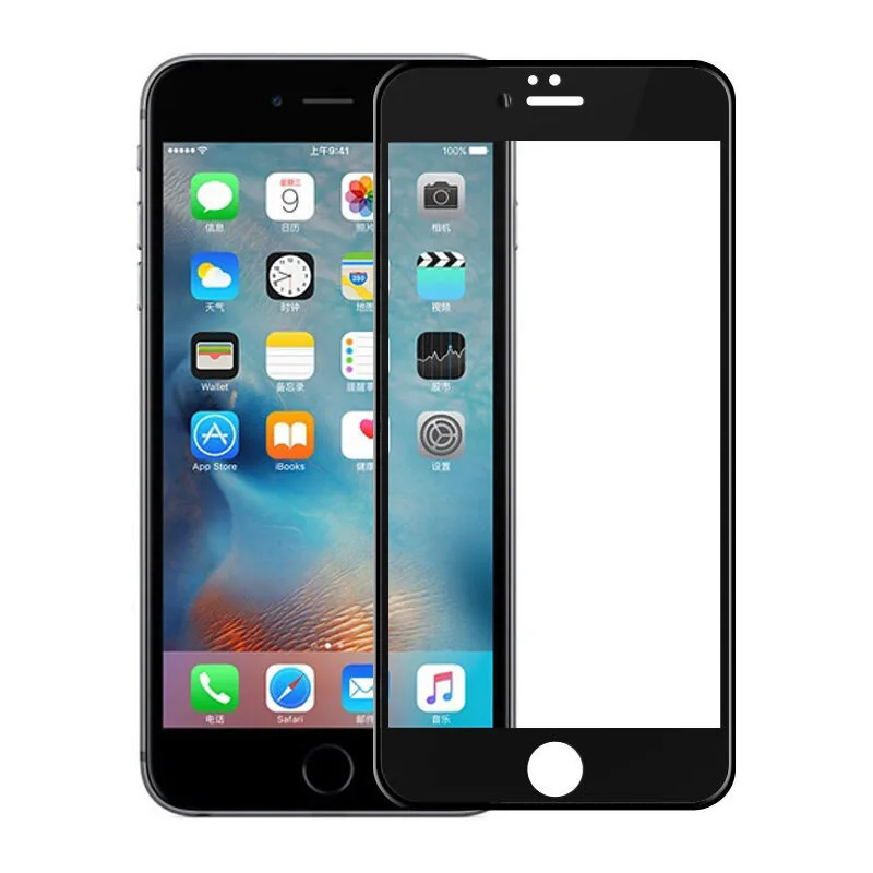 

3D 9H Silicone Edge Full Cover Tempered Glass For iPhone 6 6s 7 8 Plus Explosion-Proof Screen Protector Phone Cover Film