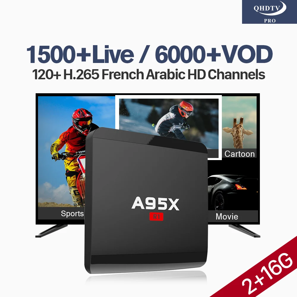 

IPTV French Code IP TV Box A95X R1 Android S905W 2G+16G 4K IPTV H.265 Decoder Arabic Belgium Algeria Lebanon Tunisia IP TV