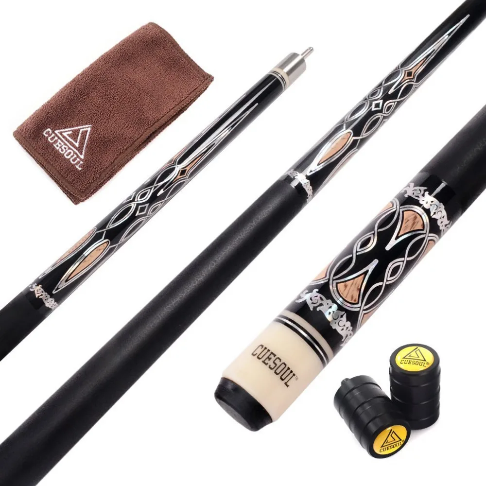 

Cuesoul CSPC027 58 inch Canadian Maple Wood 1/2 Jointed Pool Cue Stick Billiard Cue Cue With Quick Release Joint, 13mm Cue Tips