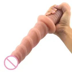 Ребристые анальный шарик G Spot фаллоимитаторы для влагалища толстые пенис ручка с винтом анус массажер Анальная пробка пэддл секс игрушка