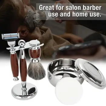 

Men Beard Shaving Set Safety Brush Bowl Soap Stand