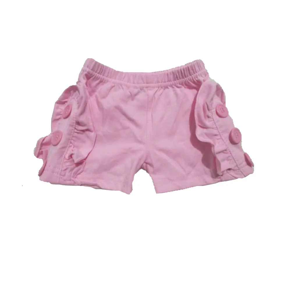 Pink button baby girl shorts fashion organic cotton children's children