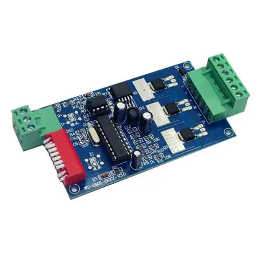 

Wholesale 3CH Easy dmx512 Controller,decoder,3 channel 1 group,2key 1A each channel max 15A,For LED strip light,module DC5V-24V
