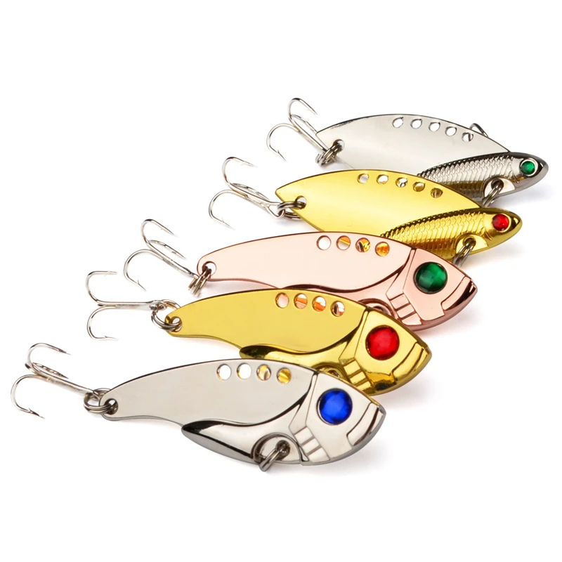 Золотые металлические блестки рыболовная приманка ложка приманка 11 г 5 см 1-5 шт жесткие приманки 6# рыболовные крючки