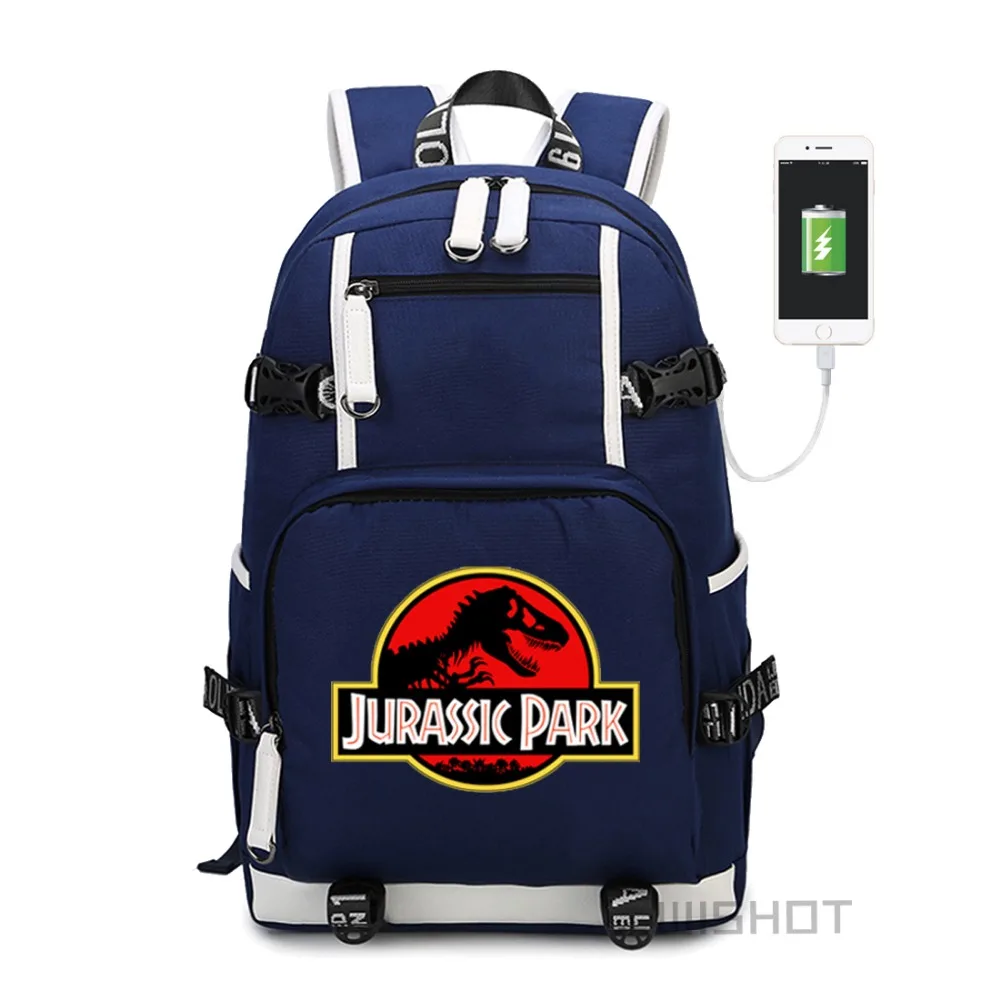 WISHOT парк и мир Юрского Периода Рюкзак Многофункциональный USB зарядка дорожная сумка для подростков мальчиков девочек студенческие школьные сумки
