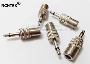 

NCHTEK 1/8" 3.5mm Mono Male Plug to F-Type F Female Jack Adapter Connector/Free Shipping/50PCS