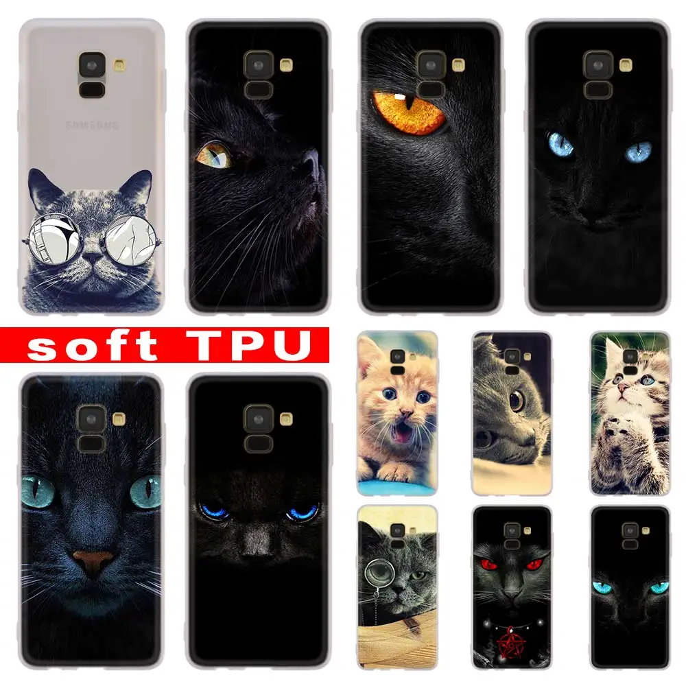 

Black Cat Staring Eyes For Samsung Galaxy A10/A30/A40/A50/A70 A9 A8 A6 a7 2018 A3 A5 2017 2016 TPU Case Cover Soft