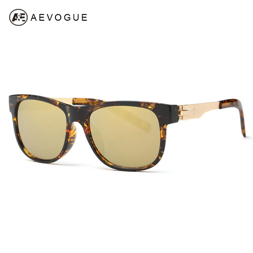 

AEVOGUE Sunglasses Men Brand Designer Vintage Square Frame Metal Temple Spring Legs Sun Glasses Eyewear UV400 AE0384