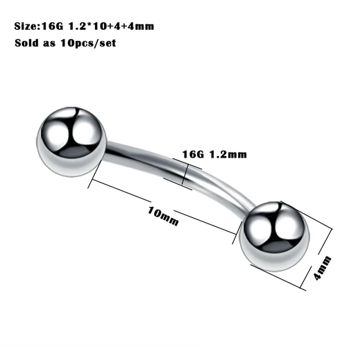 10 шт./компл. сталь козелка пирсинг спирали Нос Кольца для пирсинга перегородки носа пирсинг промышленного пирсинг штангой пирсинг ювелирные изделия для пирсинга - Окраска металла: Style 10