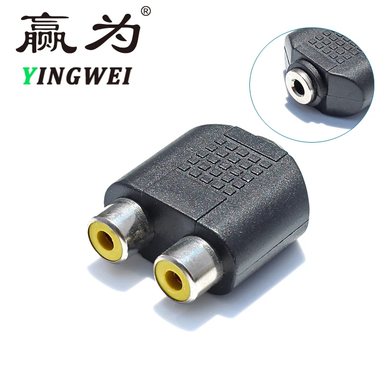 

3.5 mm AUX Female to 2 RCA RCA Jack Female Audio Adapter for Computer Speaker Earphone Headphone Stereo AUX Splitter Connector