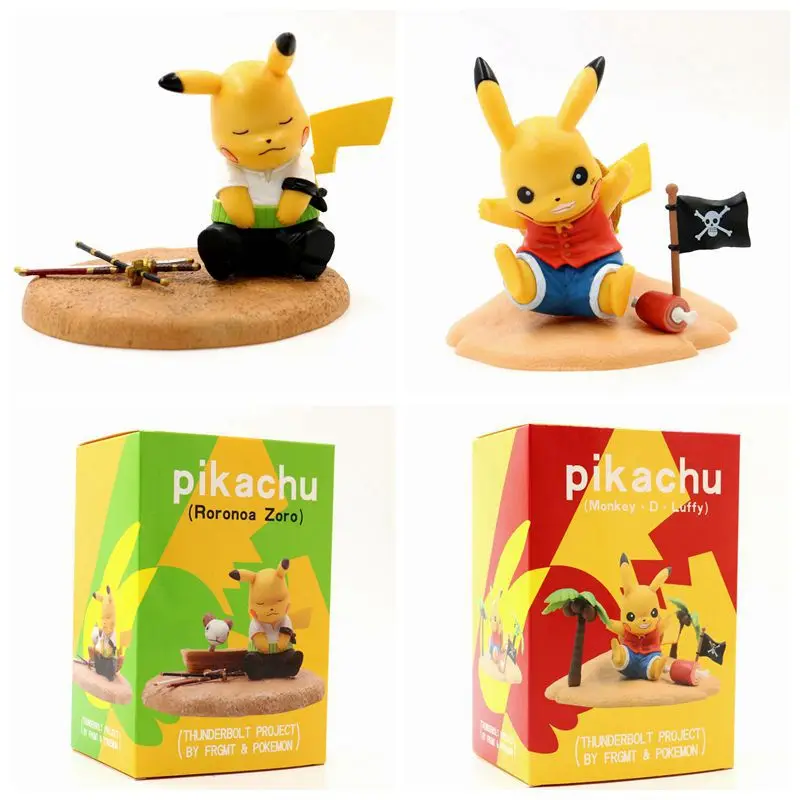 

One Piece Monkey D Luffy Action Figure Pikachu Cos Roronoa Zoro PVC figurine Toys Brinquedos
