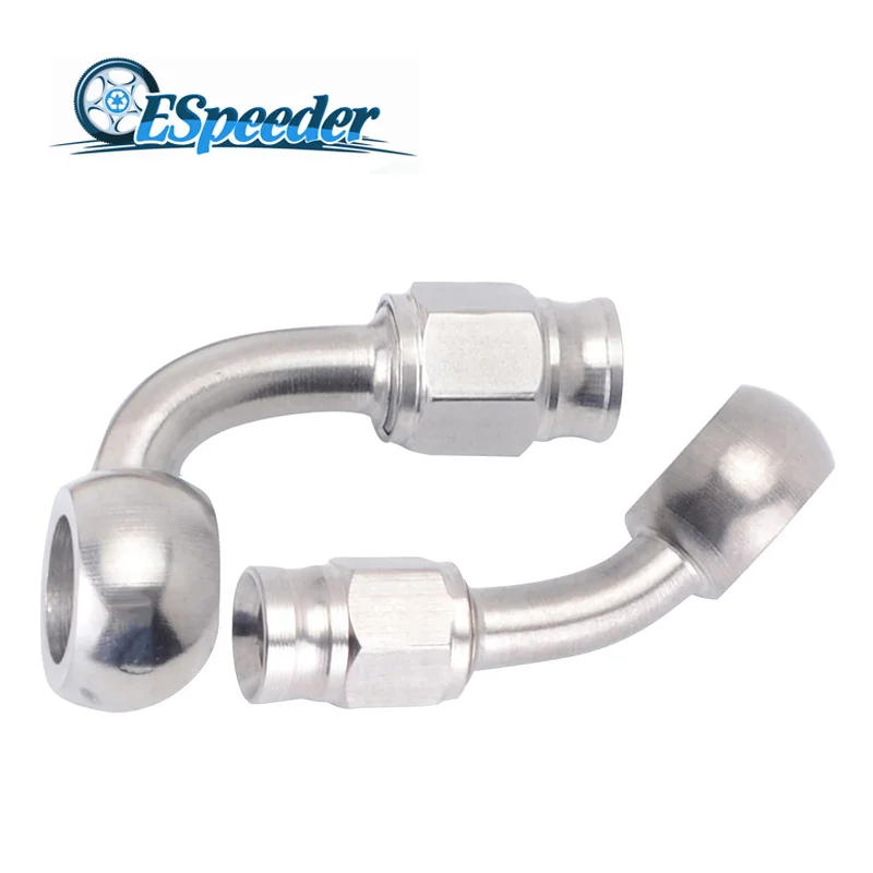 

ESPEEDER AN3 Stainless Steel 45 / 90 Degree Straight Banjo Eye Brake Hose Fitting For PTFE Brake Hose Line Fitting