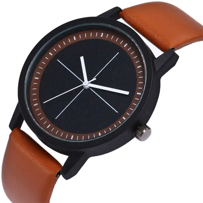 

CTPOR Retro Brown Watch Simple Men Watches Top Brand Luxury Man WristWatch Male Battery Quartz Clock Waterproof WATCH No Logo D