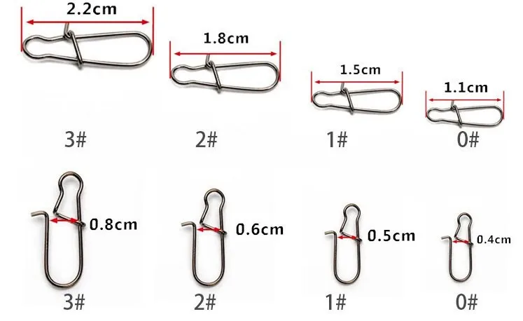 50 шт. Нержавеющая сталь рыболовный соединитель быстрый зажим замок оснастки вращающиеся твердые кольца безопасности защелки рыболовный крючок инструмент оснастка