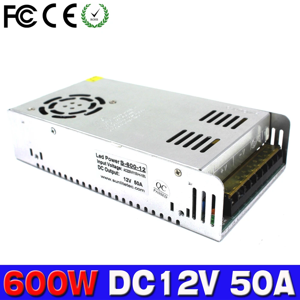 

DC Power Supply 12V 15V 18V 24V 27V 30V 32V 36V 42V 48V 60V 600W Led Driver Transformer 110V 220V AC to DC SMPS Power Adapter