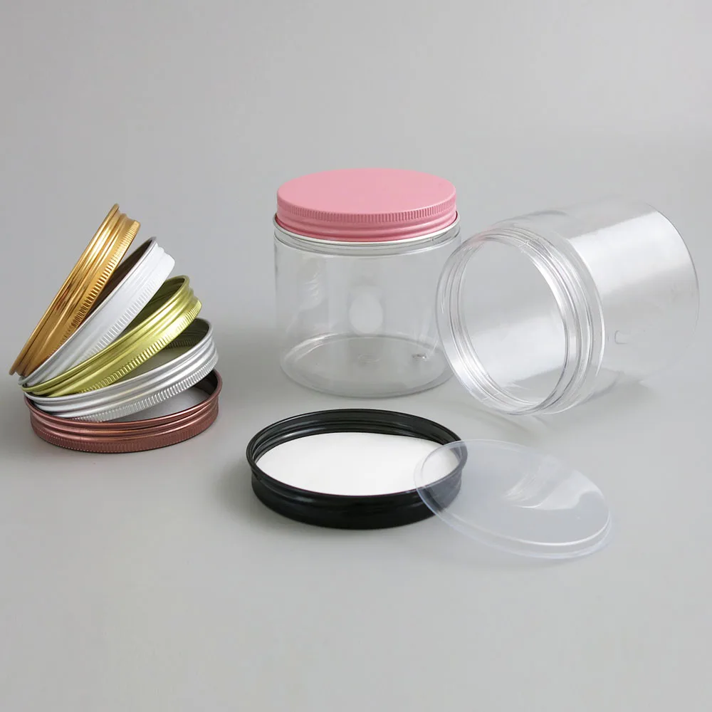 Plásticas com Tampas do Metal o Creme Cosmético Vazio dos Recipientes do Creme de 24x200g 200ml para Cosméticos Claro Range Empacotam Garrafas 200cc Que 6 High Quality Beleza e saúde