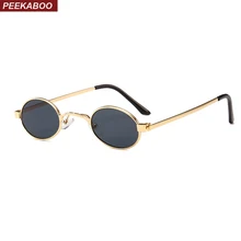 Peekaboo маленькие овальные солнцезащитные очки мужские круглые металлическая оправа унисекс золотые черные красные маленькие солнцезащитные очки для женщин круглые uv400