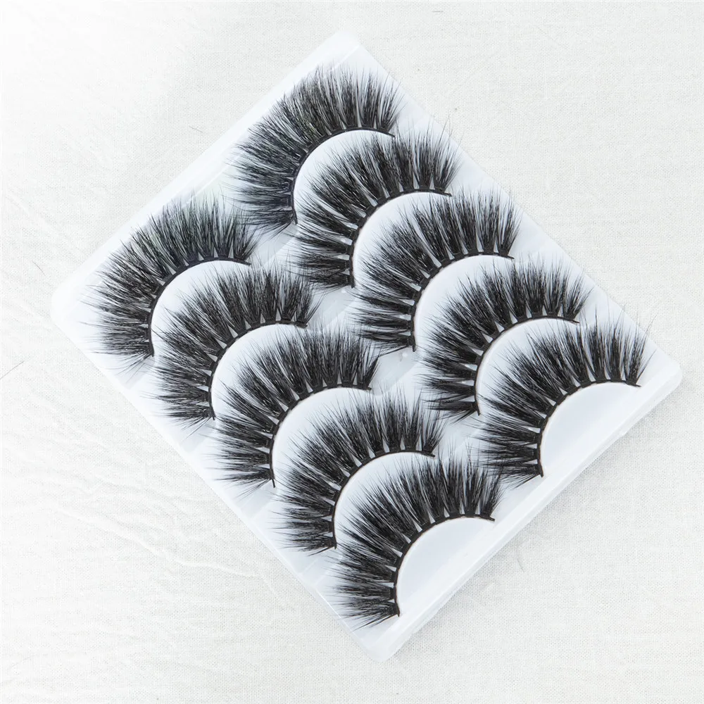 

5 Pairs Faux Eye Lashes Multipack 3D Soft Mink Hair False Eyelashes Handmade Wispy Fluffy Long Lashes Natural Eye Makeup Tools