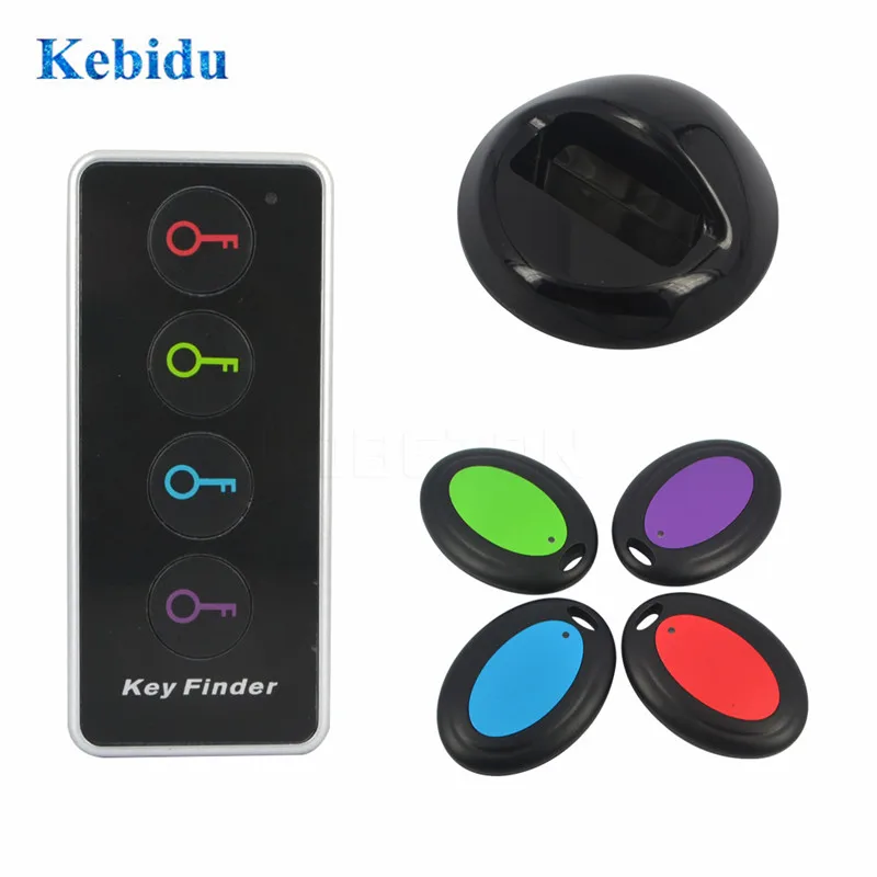 Kebidu 4 в 1 расширенный беспроводной ключ Finder дистанционный локатор для ключей телефон кошельки анти-потеря с функцией фонарь 4 приемника и 1 док-станция