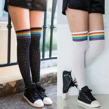 

New Arrival Women Sock Warm Thigh High Over the Knee Sparkle Rhinestone Socks Popular Thermal Breathable Soxs Socks Socquette