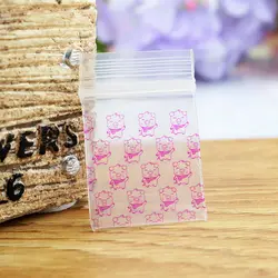 2.5x3 см 1000 шт./лот небольшой прозрачный мини розовый принтом поросенка Самоуплотняющаяся Ziplock Пластик Pill Упаковочные пакеты
