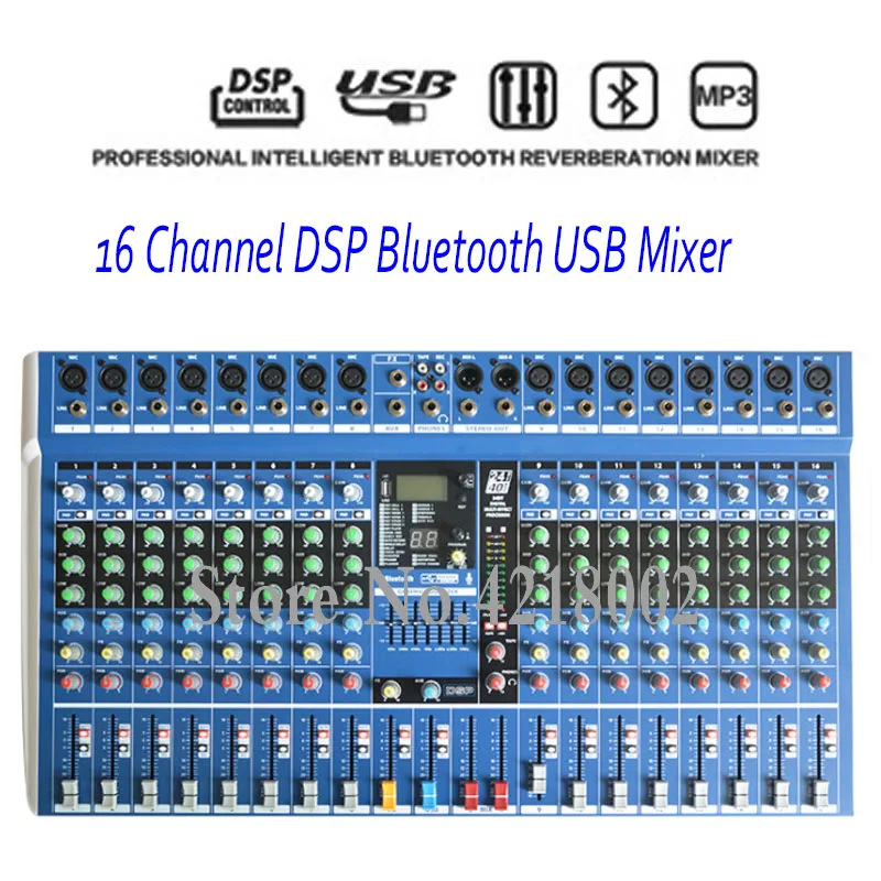 

16 Channel 24 DSP Digital Effect Sound Mixer Console Equipment Professional Bluetooth USB DJ Mixing Recording Studio Equipment