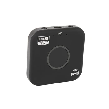 

Wireless Bluetooth Transmitter and Receiver Adapter 4.2 Audio APT-X NFC CVC6.0 Built-in Microphone AUX Out for Phones iPad PC TV