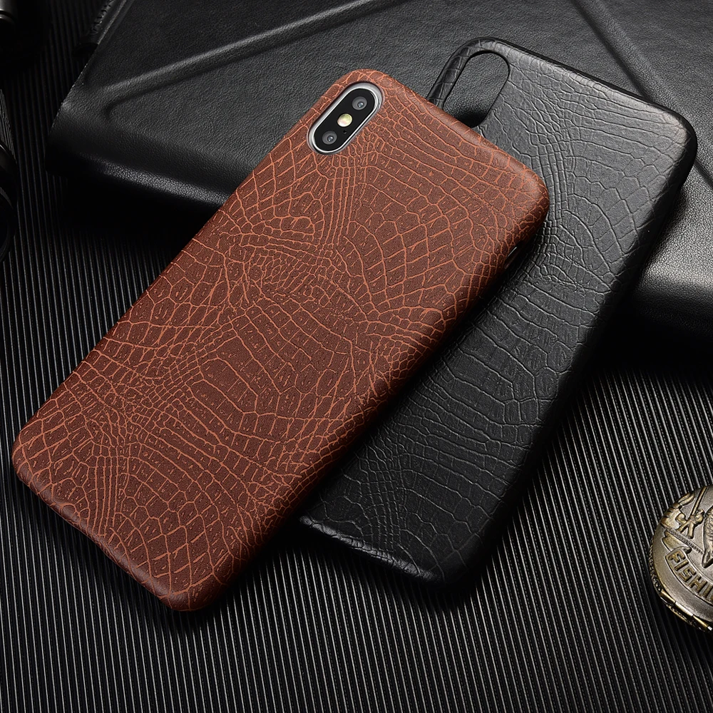 

Luxury Phone Case Vintage Cover for iPhone 11 Pro 7 8 6 Plus Crocodile Texture Cases for iPhone XR XS Max X Leather Bag Coque