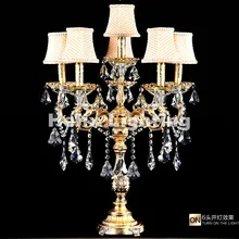 Европейский современный 6L D48cm E14 лампы в форме свечи с украшением в виде кристаллов настольная лампа модная настольная лампа Гостиная лампы Спальня лампа короткая кровать-освещение