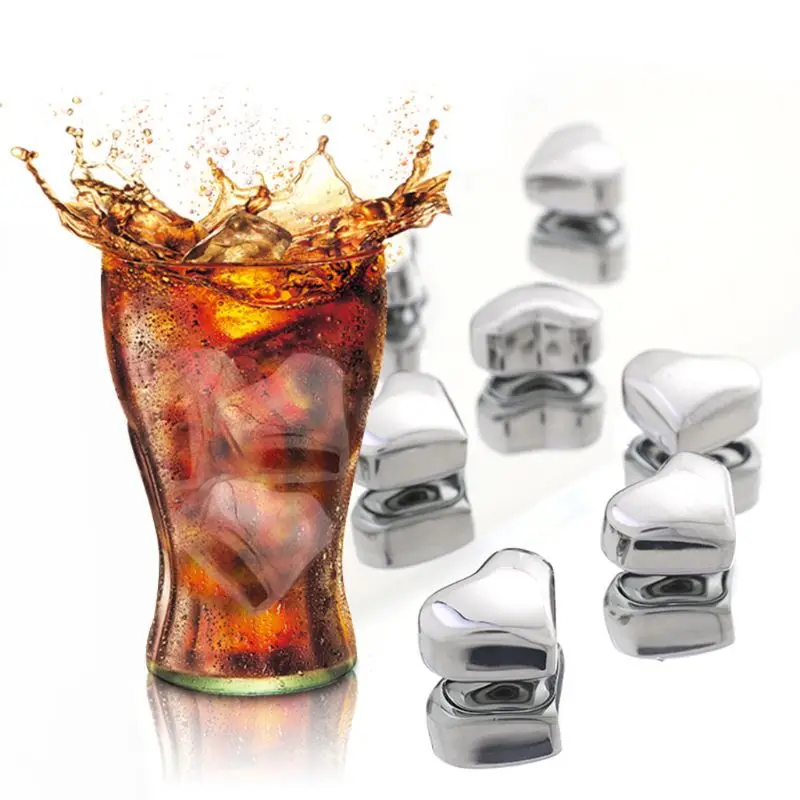 

Ball/Dog Bone/Heart Shape Stainless Steel Ice Cubes Whiskey Stones Reuseble Cooler Beverage Cooling Home Bar Supplies